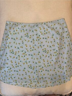 wild fable Light Blue Floral A-Line Mini Skirt